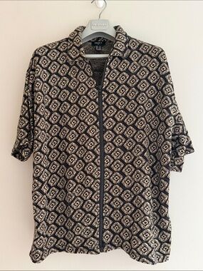 Forever 21 Men's Black & Cream Knit Zip Jacket